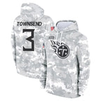 T.Titans #3 Tommy Townsend Player Camo Arctic Salute to Service Pullover Hoodies Home Game Gdoa Stitched Jerseys