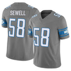 D.Lions #58 Penei Sewell Player Gray Vapor F.U.S.E. Limited Home Game Gdoa Stitched Jerseys