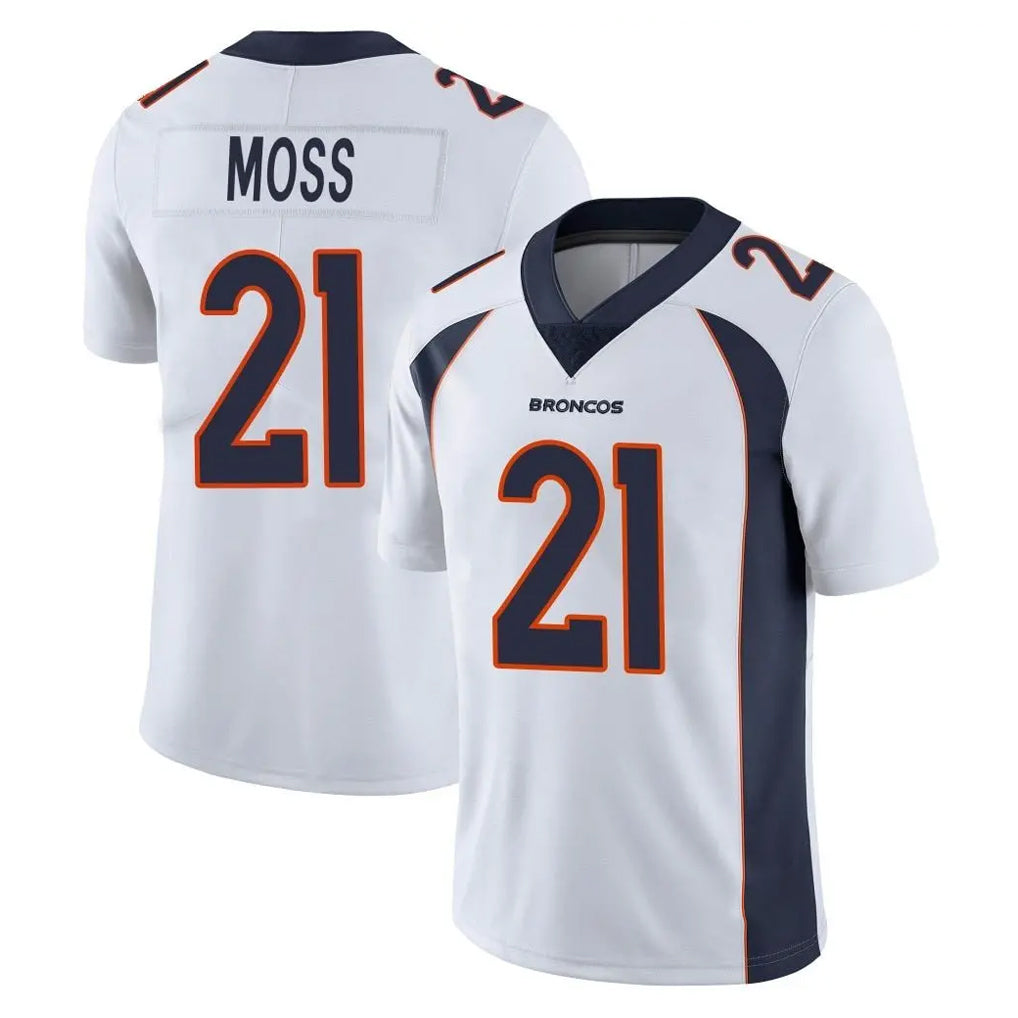 D.Broncos #21 Riley Moss Player White Vapor Untouchable Limited Home Game Gdoa Stitched Jerseys
