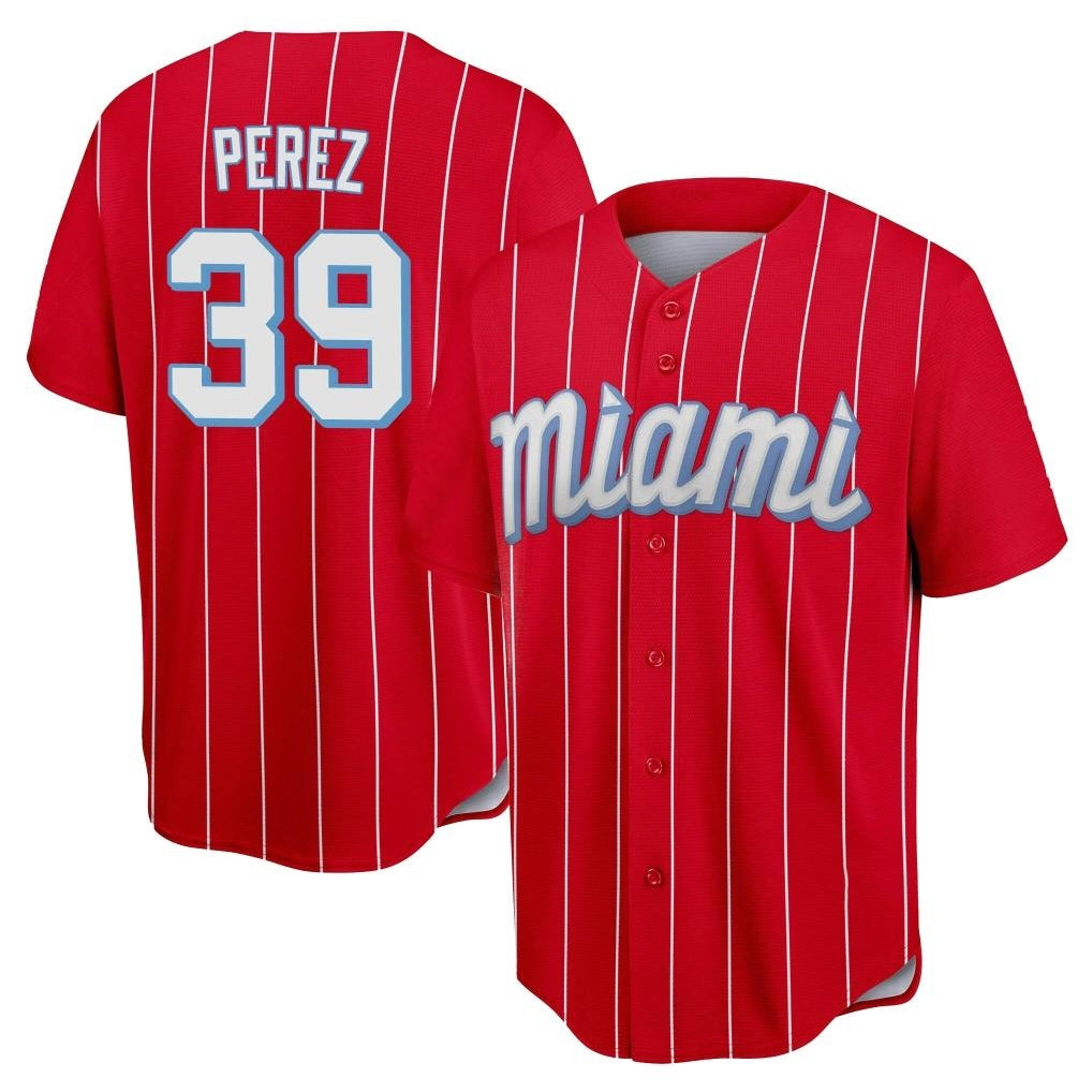 M.Marlins #39 Eury Perez Player Red City Connect Home Game Fdoa Stitched Jerseys