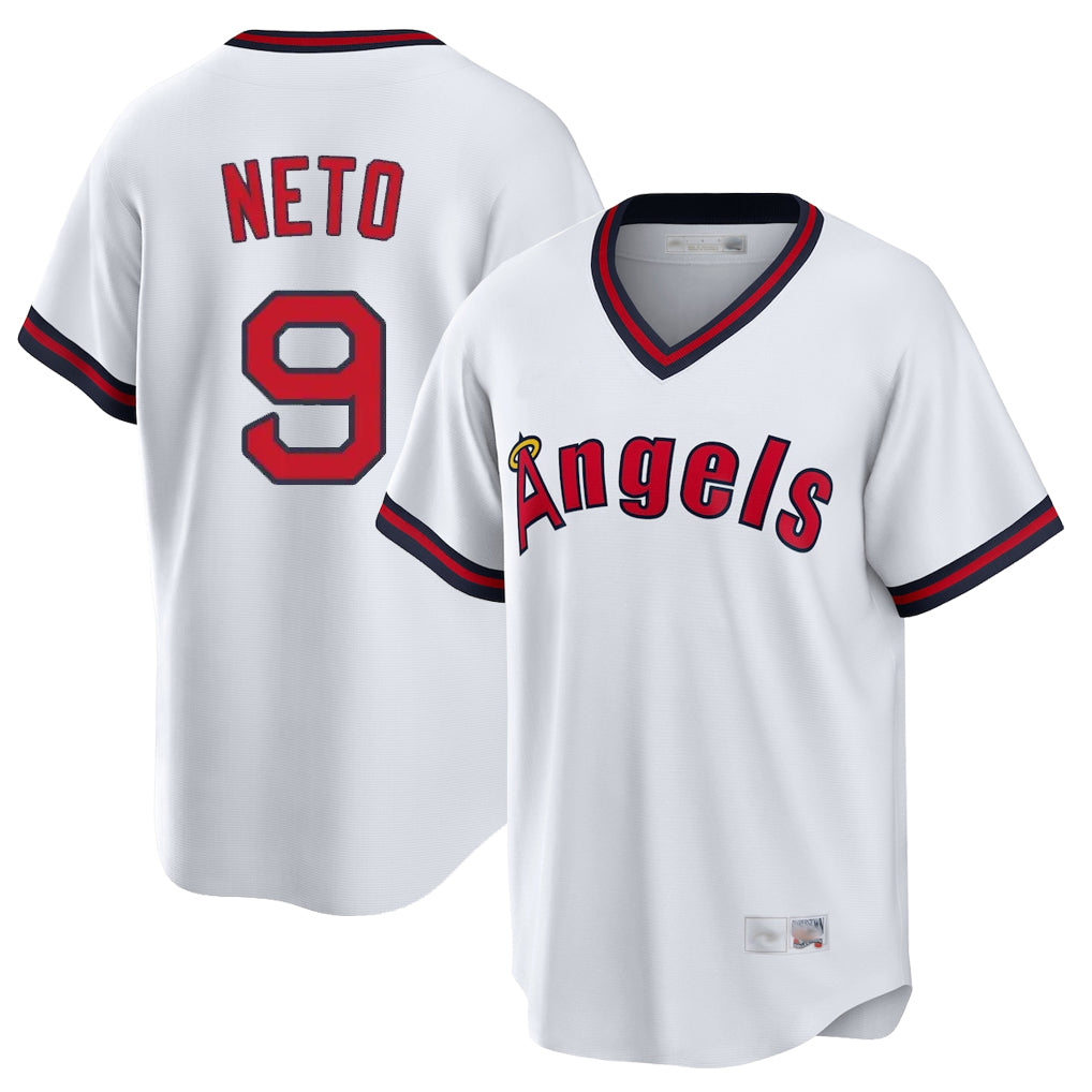 LA.Angels #9 Zach Neto Player White T-shirt Home Game Fdoa Stitched Jerseys