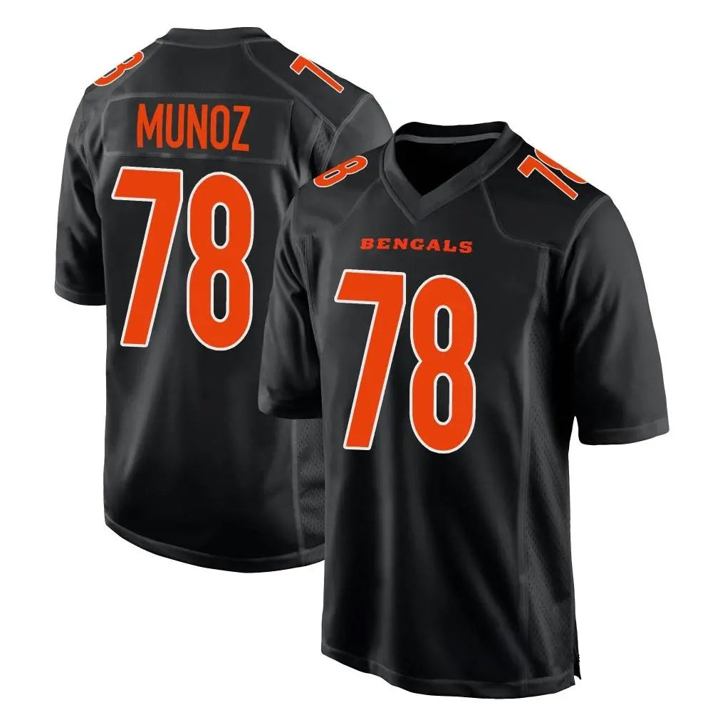 C.Bengals #78 Anthony Munoz Player Black Fashion Game Gdoa Stitched Jerseys