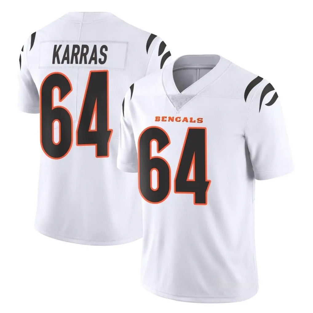 C.Bengals #64 Ted Karras Player White Vapor Untouchable Limited Home Game Gdoa Stitched Jerseys