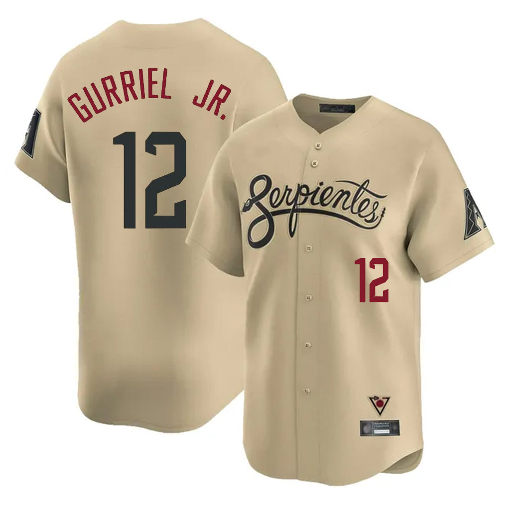 A.Diamondbacks #12 Lourdes Gurriel Jr Player Tan City Connect Limited Home Game Gdoa Stitched Jerseys