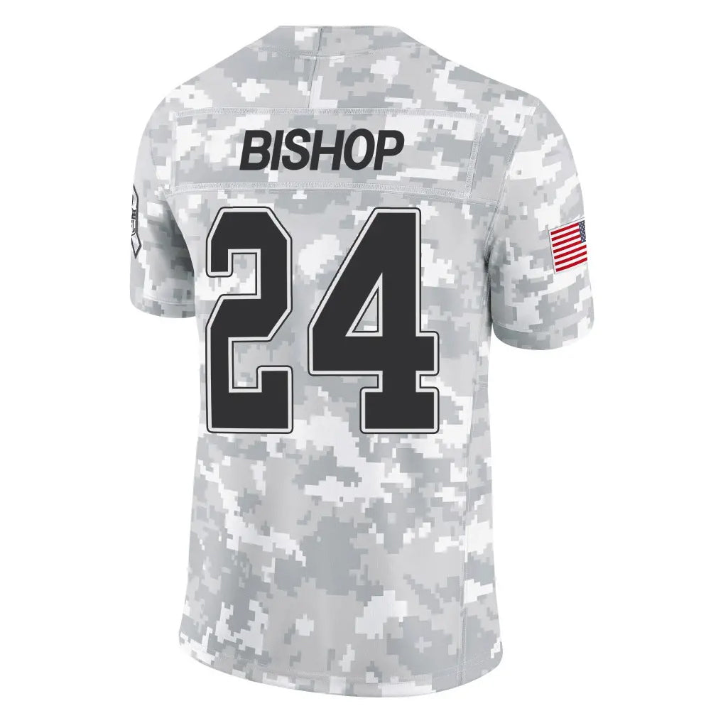 B.Bills #24 Cole Bishop Player Arctic Camo Salute to Service Limited Gdoa Stitched Jerseys