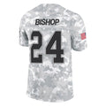 B.Bills #24 Cole Bishop Player Arctic Camo Salute to Service Limited Gdoa Stitched Jerseys
