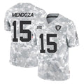 LV.Raiders #15 Fernando Mendoza Player Arctic Camo Salute To Service Limited Game Gdoa Stitched Jerseys