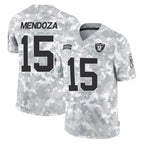 LV.Raiders #15 Fernando Mendoza Player Arctic Camo Salute To Service Limited Game Gdoa Stitched Jerseys