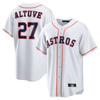 H.Astros #27 Jose Altuve Player White Home Game Gdoa Stitched Jerseys