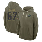 S.Seahawks #67 Charles Cross Player Olive Salute to Service Pullover Hoodies Limited Gdoa Stitched Jerseys