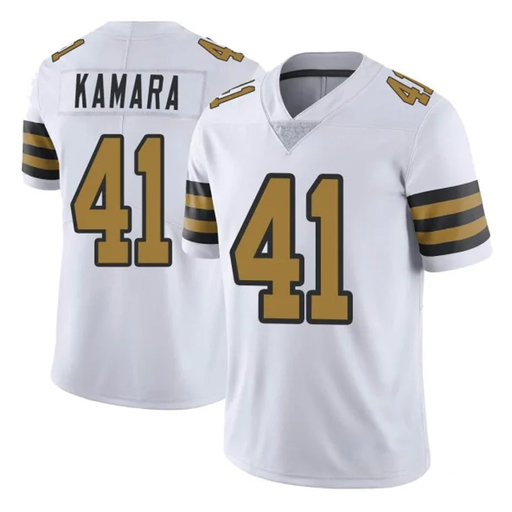 NO.Saints #41 Alvin Kamara Player White Limited Color Rush Home Game Gdoa Stitched Jerseys