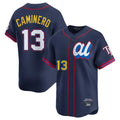 T.Bay Rays #13 Junior Caminero Player Navy All-star Limited Fdoa Stitched Jersey