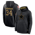D.Cowboys #34 Jalen Thompson Player Black Salute to Service Pullover Hoodies Limited Gdoa Stitched Jerseys