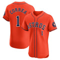 H.Astros #1 Carlos Correa Player Orange Home Limited Elite Gdoa Stitched Jerseys
