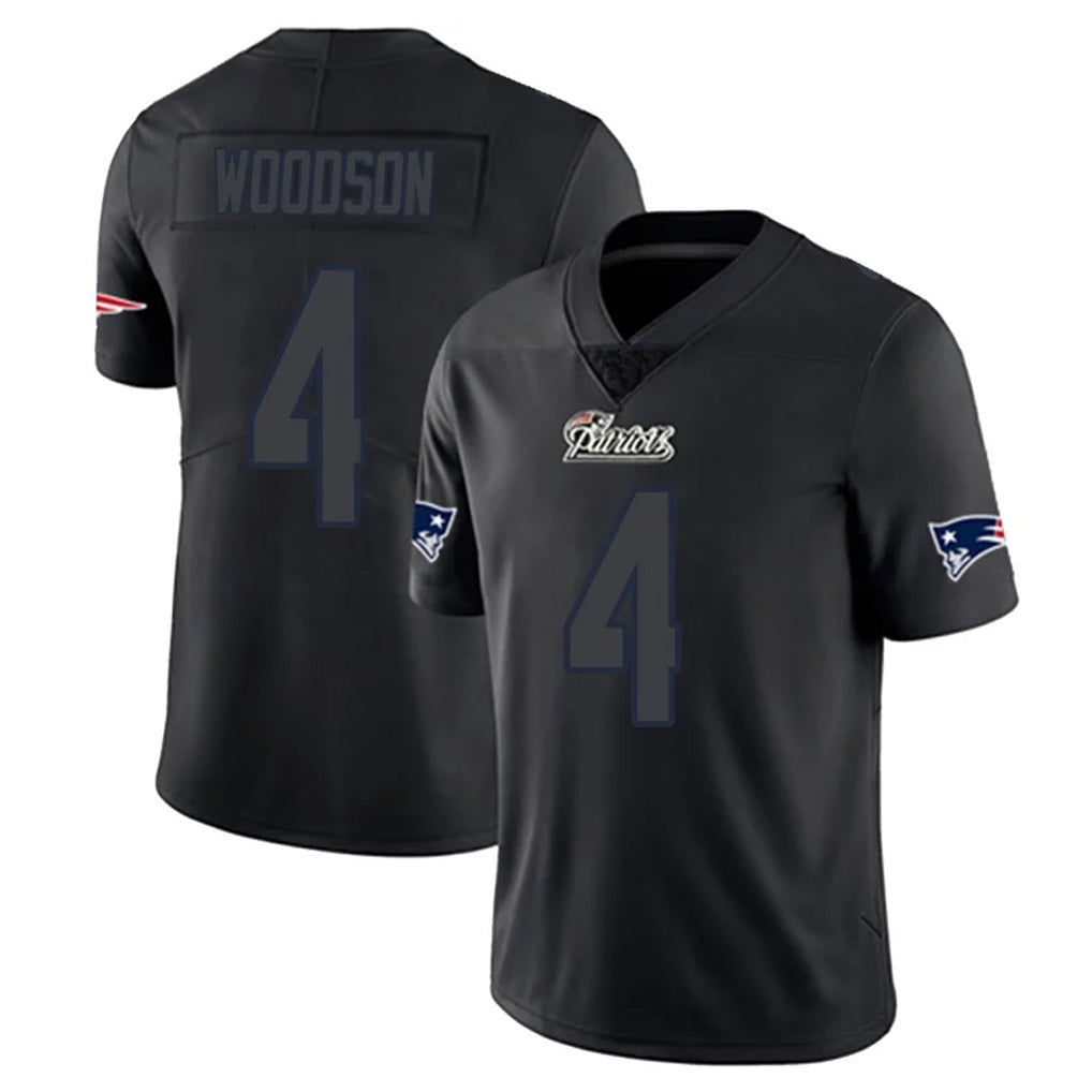 NE.Patriots #4 Craig Woodson Player Black Impact LImited Home Game Gdoa Stitched Jerseys