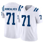 IN.Colts #71 Matt Goncalves Player White Limited Vapor F.U.S.E. Home Game Gdoa Stitched Jerseys