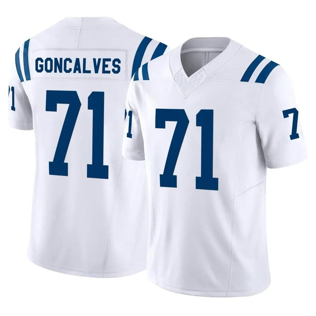 IN.Colts #71 Matt Goncalves Player White Limited Vapor F.U.S.E. Home Game Gdoa Stitched Jerseys