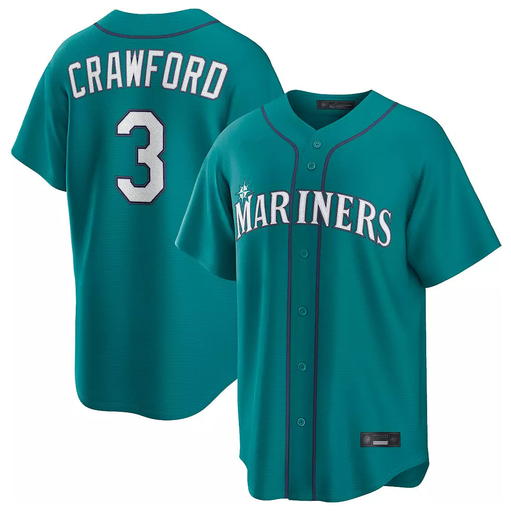 S.Mariners #3 J.P. Crawford Player Teal Home Game Fdoa Stitched Jerseys