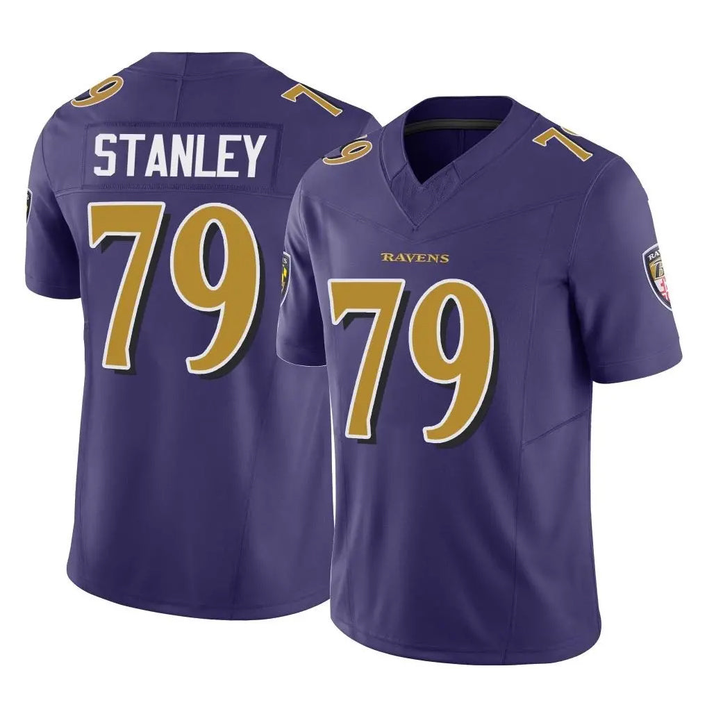 B.Ravens #79 Ronnie Stanley Player Purple Vapor F.U.S.E. Limited Gdoa Stitched Jerseys