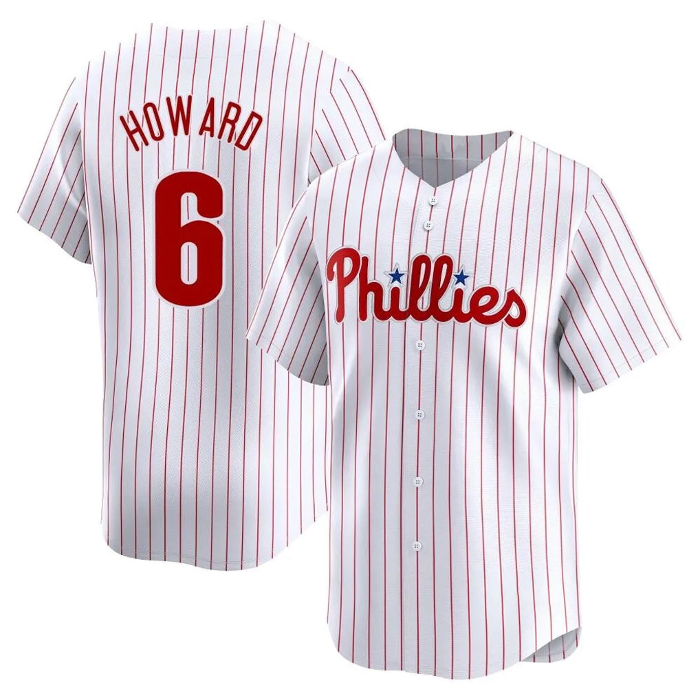 P.Phillies #6 Ryan Howard Player White Home Limited Fdoa Stitched Jerseys