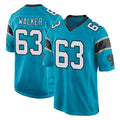 C.Panthers #63 Rasheed Walker Player Blue Game Gdoa Stitched Jerseys