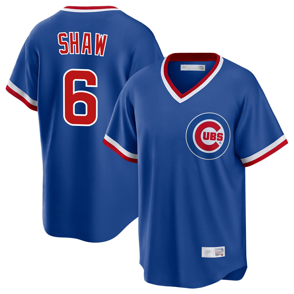 C.Cubs #6 Matt Shaw Player Royal T-shirt Cooperstown Collection Limited Gdoa Stitched Jerseys