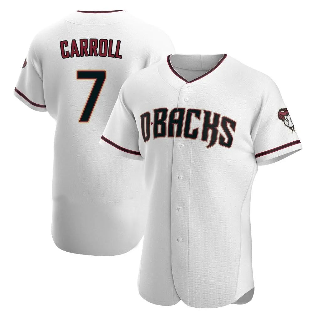 A.Diamondbacks #7 Corbin Carroll Player White Limited Elite Home Game Gdoa Stitched Jerseys