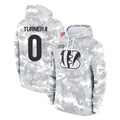 C.Bengals #0 DJ Turner II Player Arctic Camo Salute to Service Pullover Hoodie Limited Gdoa Stitched Jerseys