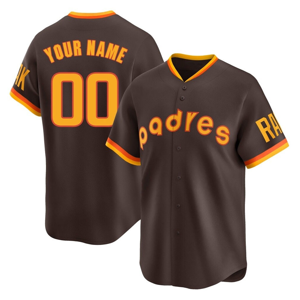 Custom S.Diego Padres Brown Home Cooperstown Collection Limited Any Name & Number Gdoa Stitched Jerseys