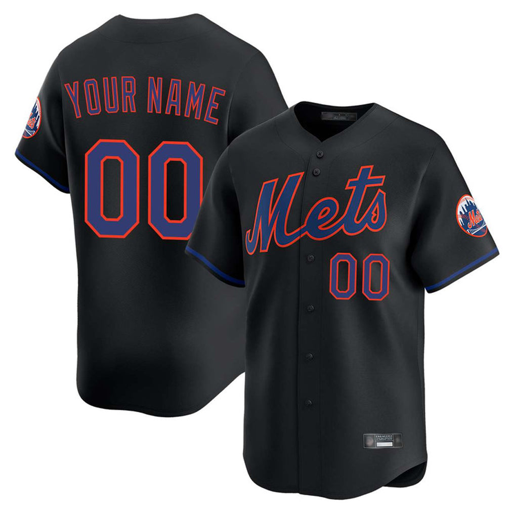 Custom NY.Mets Black Limited Home Game Any Name & Number Gdoa Stitched Jerseys