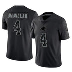 C.Panthers #4 Tetairoa McMillan Player Black Limited Reflective Game Gdoa Stitched Jerseys
