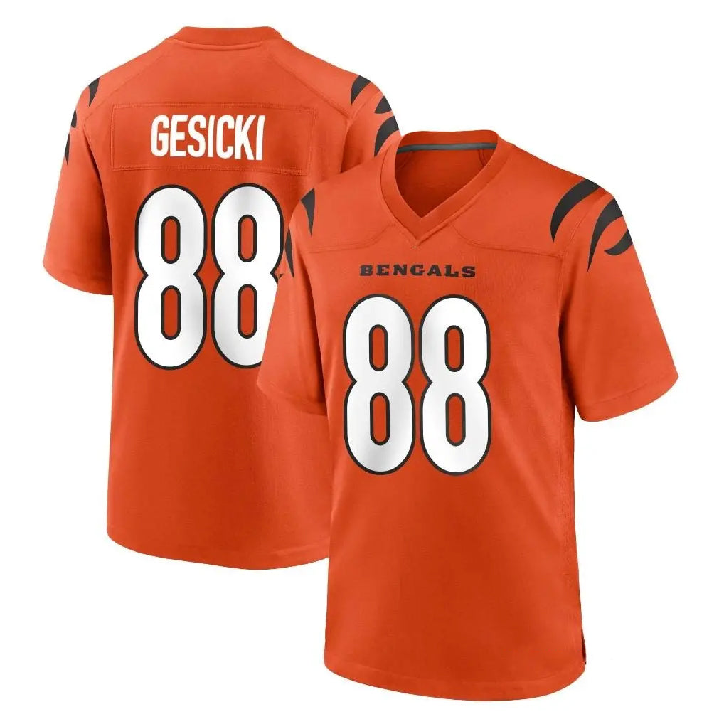 C.Bengals #88 Mike Gesicki Player Orange Home Game Gdoa Stitched Jerseys