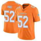 M.Dolphins #52 Patrick Paul Player Orange Limited Home Game Gdoa Stitched Jerseys