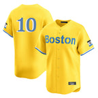 B.Red Sox #10 Trevor Story Player Yellow Limited Home Game Gdoa Stitched Jerseys