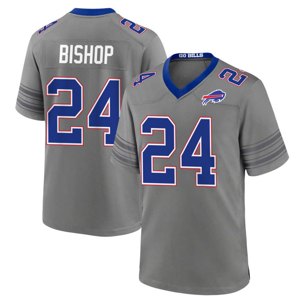 B.Bills #24 Cole Bishop Player Gray Nickel City Home Game Gdoa Stitched Jerseys