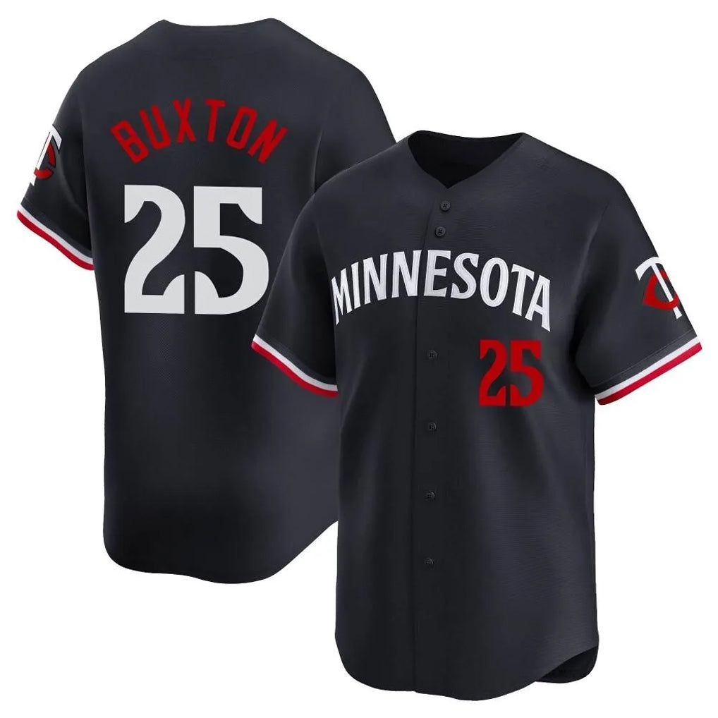 M.Twins #25 Byron Buxton Player Navy Home Limited Fdoa Stitched Jerseys