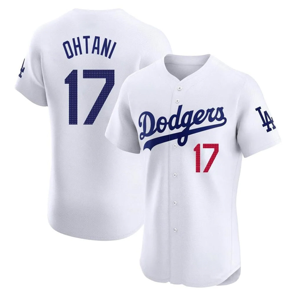 LA.Dodgers #17 Shohei Ohtani Player White Limited Elite Home Fdoa Stitched Jerseys