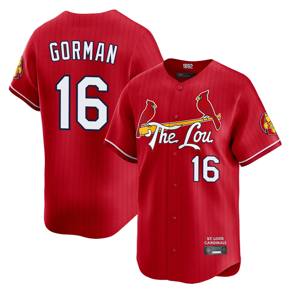 St. Louis Cardinals #16 Nolan Gorman Player Red City Connect Limited Fdoa Stitched Jerseys