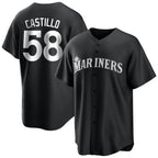 S.Mariners #58 Luis Castillo Player Black Home Limited Fdoa Stitched Jerseys