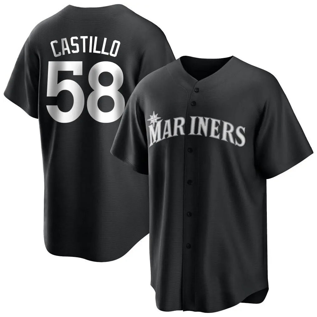 S.Mariners #58 Luis Castillo Player Black Home Limited Fdoa Stitched Jerseys