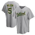 Athletics #5 Jacob Wilson Gray Replica Road Stitched Jersey