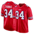 B.Bills #34 Thurman Thomas Player Red Home Game Gdoa Stitched Jerseys
