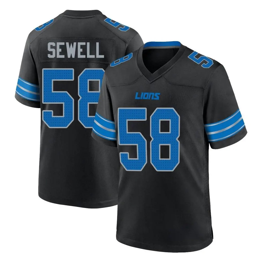 D.Lions #58 Penei Sewell Player Black Alternate Home Game Gdoa Stitched Jerseys