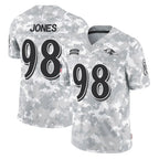 B.Ravens #98 Travis Jones Player Arctic Camo Salute to Service Limited Gdoa Stitched Jerseys