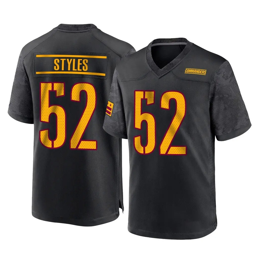 W.Commanders #52 Sonny Styles Player Black Home Game Gdoa Stitched Jerseys