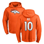 D.Broncos #10 Bo Nix Player Orange Pullover Hoodie Limited Gdoa Stitched Jerseys