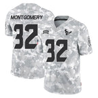 H.Texans #32 David Montgomery Player Arctic Camo Salute To Service Limited Game Gdoa Stitched Jerseys