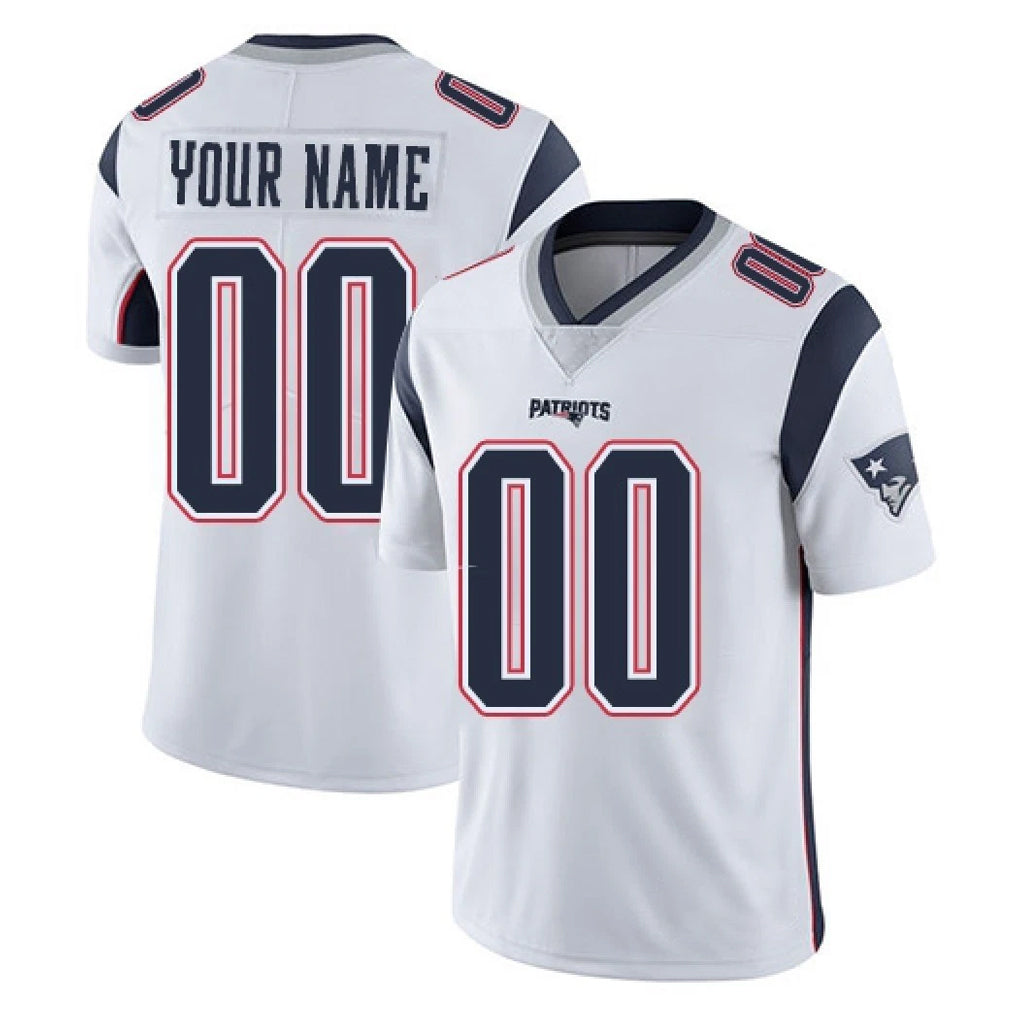 Custom NE.Patriots White Limited Vapor Home Game Any Name & Numbers Gdoa Stitched Jerseys