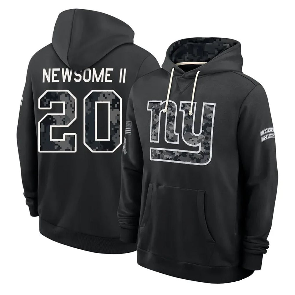 NY.Giants #20 Greg Newsome II Player 2026 Black Logo Pullover Hoodies Limited Game Gdoa Stitched Jerseys