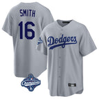 LA.Dodgers #16 Will Smith Player Gray World Series Meet Game Fdoa Stitched Jerseys